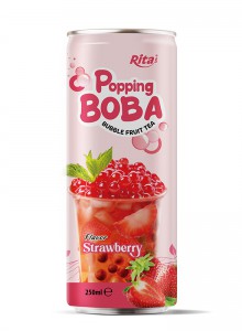 Manufacturing Wholesale Strawberry Flavor Bubble Tea 250ml Can