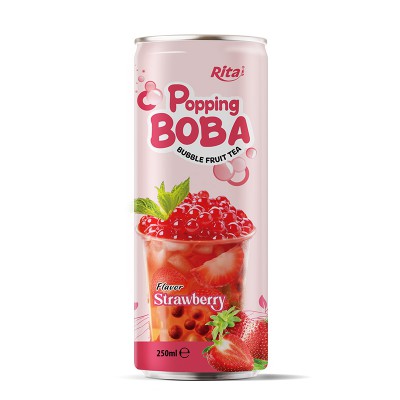 popping boba bubble strawberry fruit juice 250ml