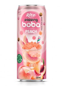 Wholesale Price Popping Boba Peach Flavor 320ml Can