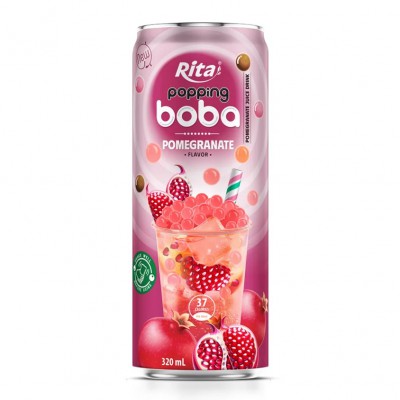 popping boba with pomegranate flavor canned drink