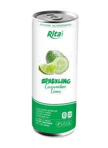 real tropical  cucumber lime sparkling drink