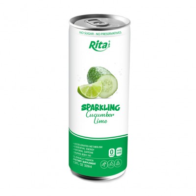 real tropical  cucumber lime sparkling drink