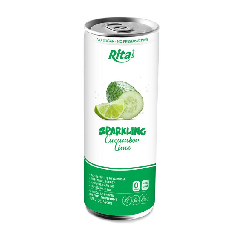 real tropical cucumber lime sparkling drink