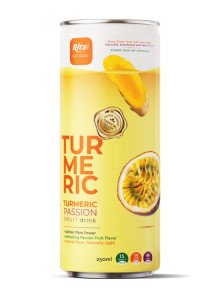 RITA Less Sugar Turmeric Passion Fruit Drink 250ml Slim Can