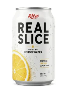 Sparkling Lemon Water with Real Fruit Slices 325ml Can