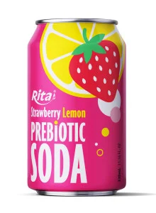 Strawberry Lemon Prebiotic Soda 330ml short can